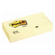 Post-It Notes Lined 76 x 76mm Yellow Pack 6