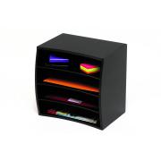 Marbig Wood Desktop Stor-A-File 4 Tier Black