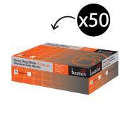 Bastion Heavy Duty Nitrile Diamond Grip Disposable Gloves Orange Powder Free Box 50