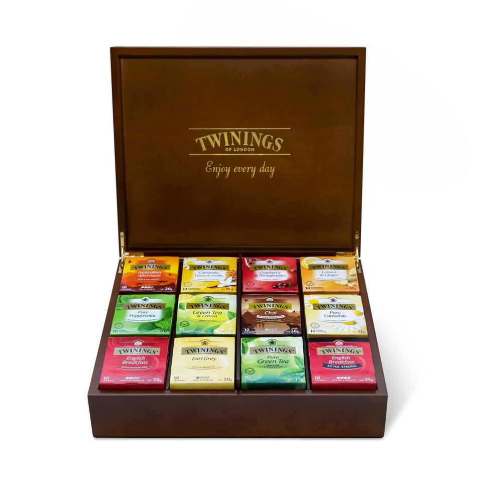 Twinings Tea Chest 12 Compartments Filled with Included 12 Tea Varieties