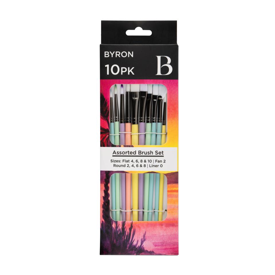 Byron Pastel Paint Brush Set Of 10 Image