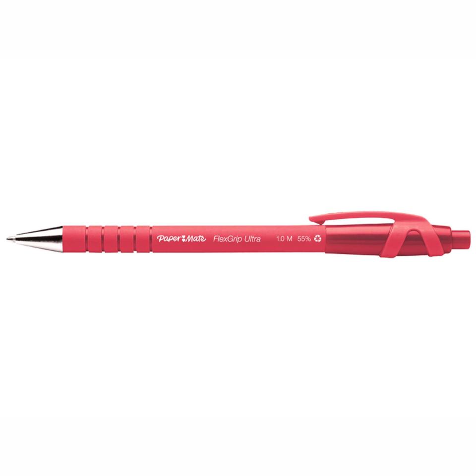 PaperMate Flexgrip Retractable Ballpoint Pen Medium 1.0mm Red Box 12