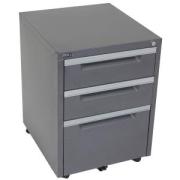 Steelco Mobile Pedestal 2 Drawer + 1 Filing Lockable 630h x 470w x 515dmm