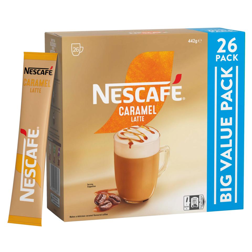 Nescafe Cafe Menu Coffee Sachets 17g Caramel Box 26