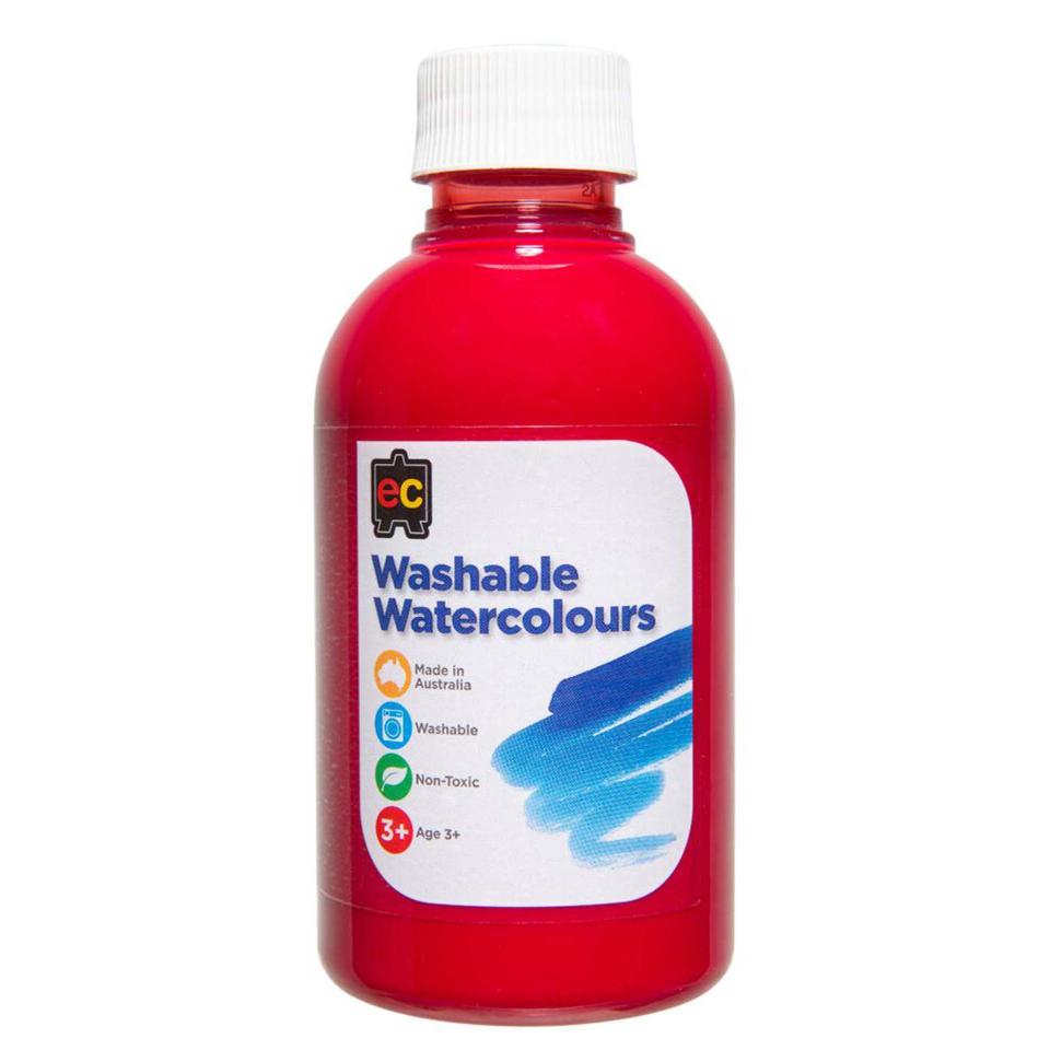 Educational Colours Washable Watercolour 250ml Red Image