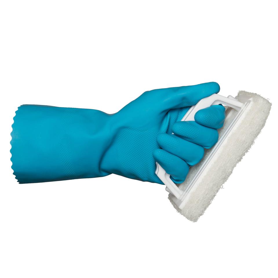 Bastion Rubber Gloves Blue Silverlined Honeycomb Grip Pair