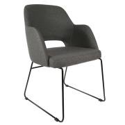 Durafurn Sorbet Chair Black Sled Base In Anthracite Woven Fabric