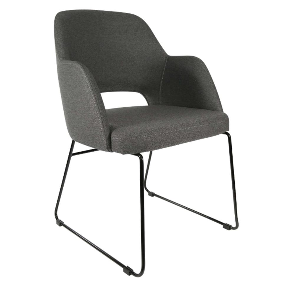 Durafurn Sorbet Chair Black Sled Base In Anthracite Woven Fabric