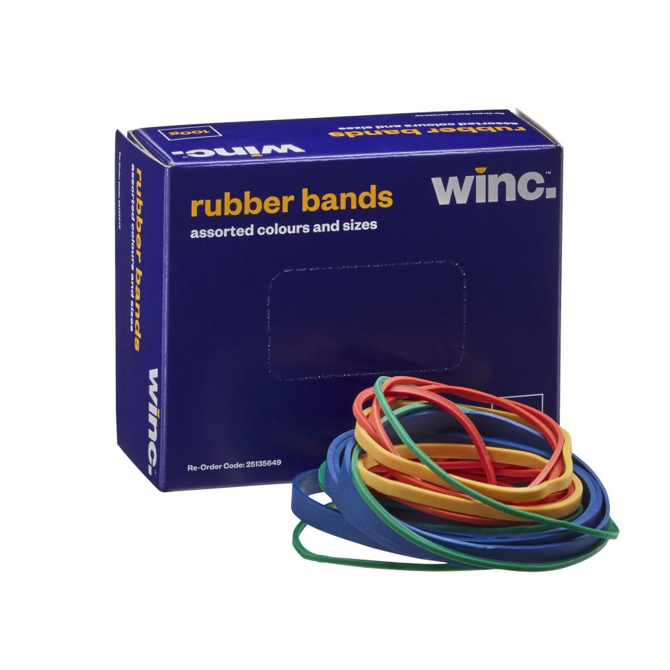 Winc Rubber Bands Assorted 100g
