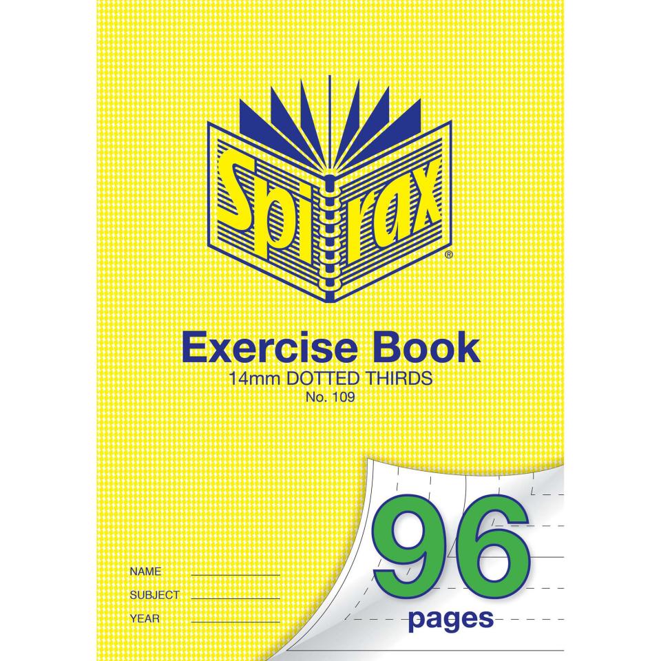 Spirax 109 Exercise Book A4 14mm Dotted Thirds 70gsm 96 Pages
