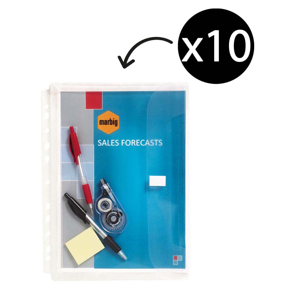 A4 Binder Wallet Expanding Clear Pack 10 Winc