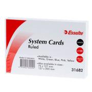 Esselte System Cards Ruled White Pack 100