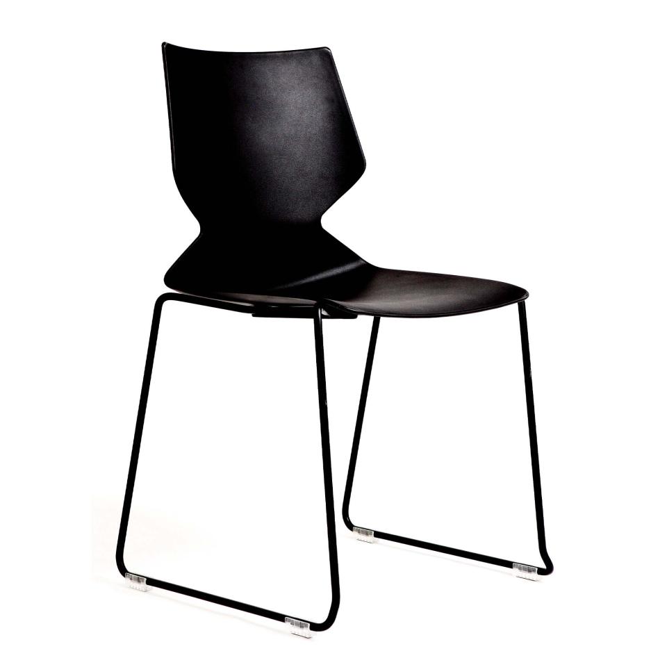Konfurb Fly Sled Chair with Black Frame