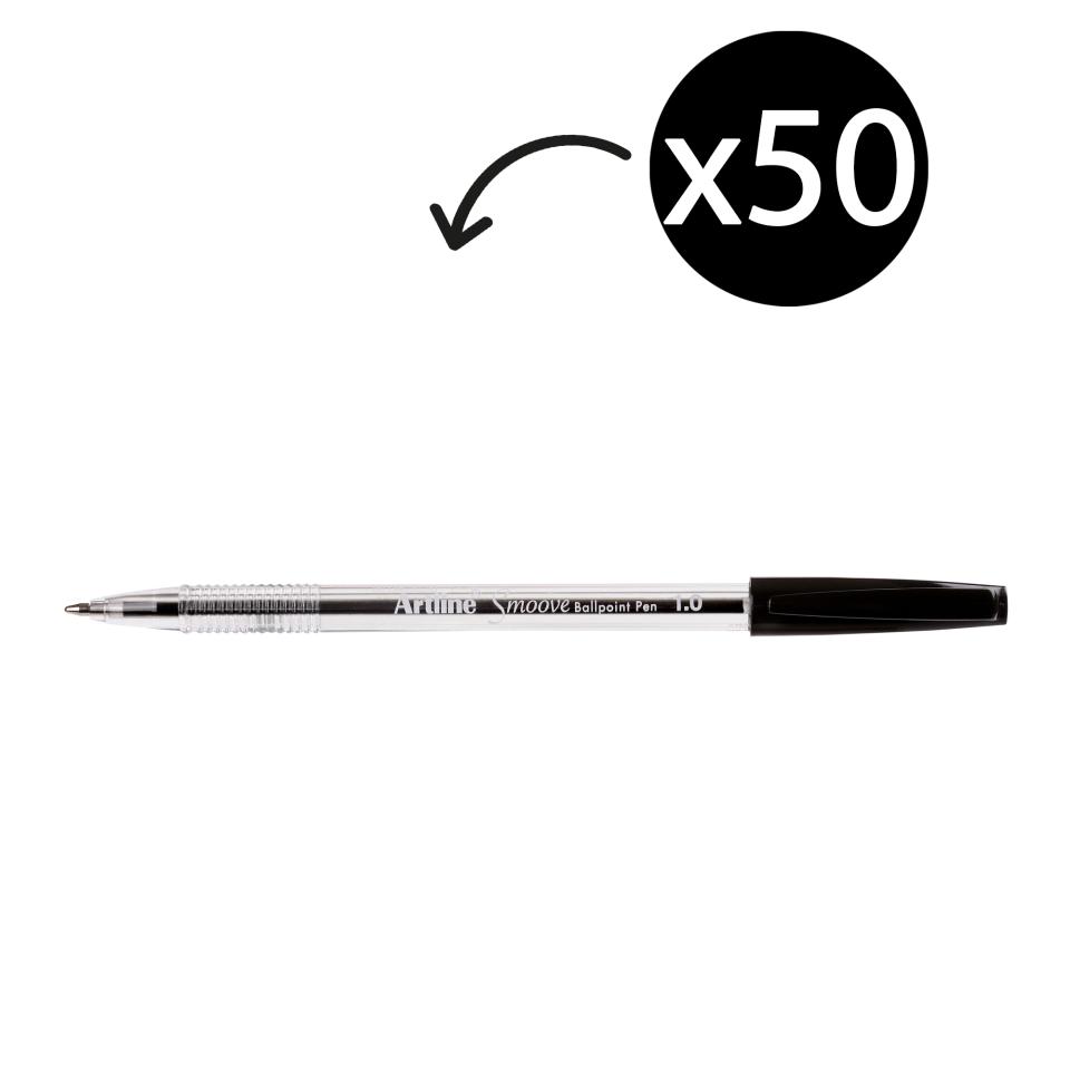 Meer dan wat dan ook verzekering poll Artline Smoove Ballpoint Pen Medium 1.0mm Black Box 50 | Winc