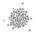 Thumbnail image of Arbee Beads Alphabet Beads  White And Black 7mm 100g