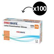 Prosafe Latex Examination Gloves Powder Free White Extra Small Box 100