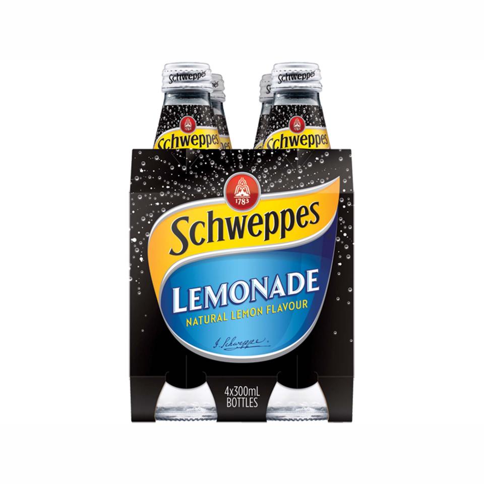 Schweppes Lemonade 300ml Bottle Pack 4