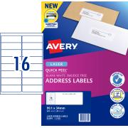 Avery Address Labels with Quick Peel for Laser Printers - 99.1 x 34mm - 320 Labels (L7162)