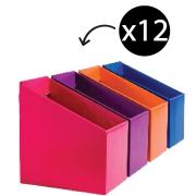 Officemax Magazine/File Holder 270 x 170 x 250mm Vivid Assorted Colours Pack 12