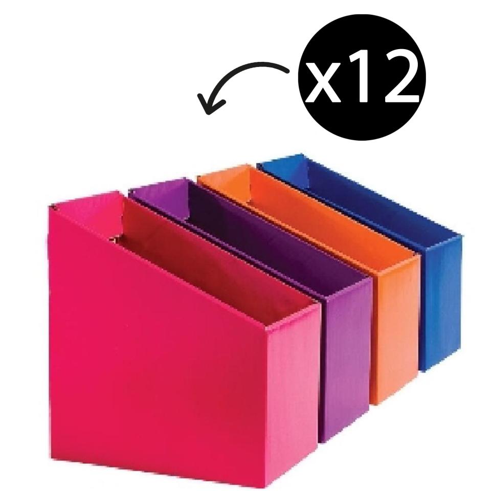 Officemax Magazine/File Holder 270 x 170 x 250mm Vivid Assorted Colours Pack 12