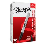 Sharpie Permanent Marker Fine 1.0mm Black Pack 12