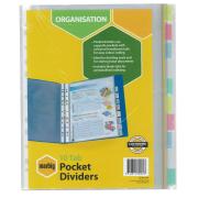 Marbig Dividers A4 Polypropylene Pocket Coloured 10 Tab
