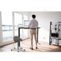 Thumbnail image of Dal Liike Move 4D Saddle Chair 5 Fin Polished Base Tall Gaslift Black Fabric