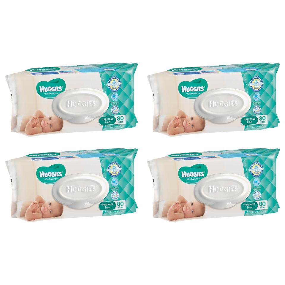 Huggies 24391 Baby Wipe Refill Unscented Pack 80 Carton 4
