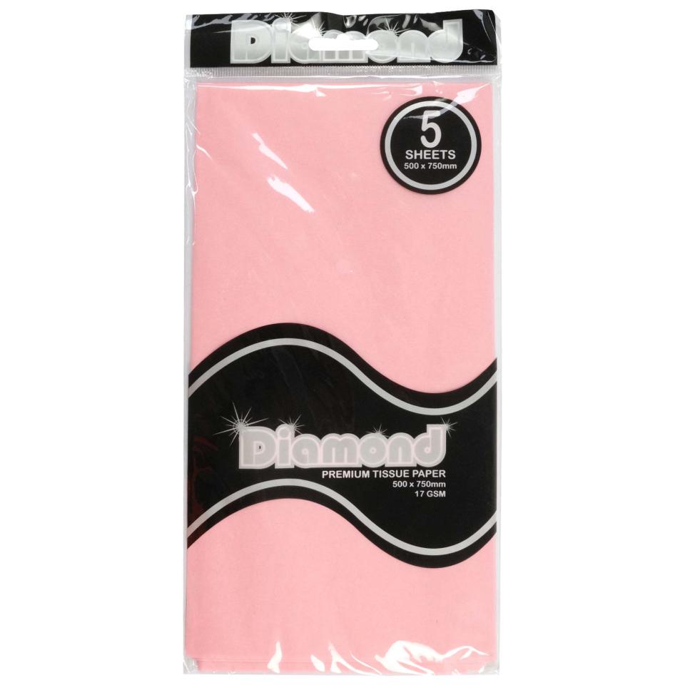 Diamond Tissue 5 Sheets 500 X 750mm Pink 12 Pack Image