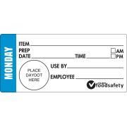 FFSA Durable Shelf Life Day Label Monday 102 x 47mm Roll of 500