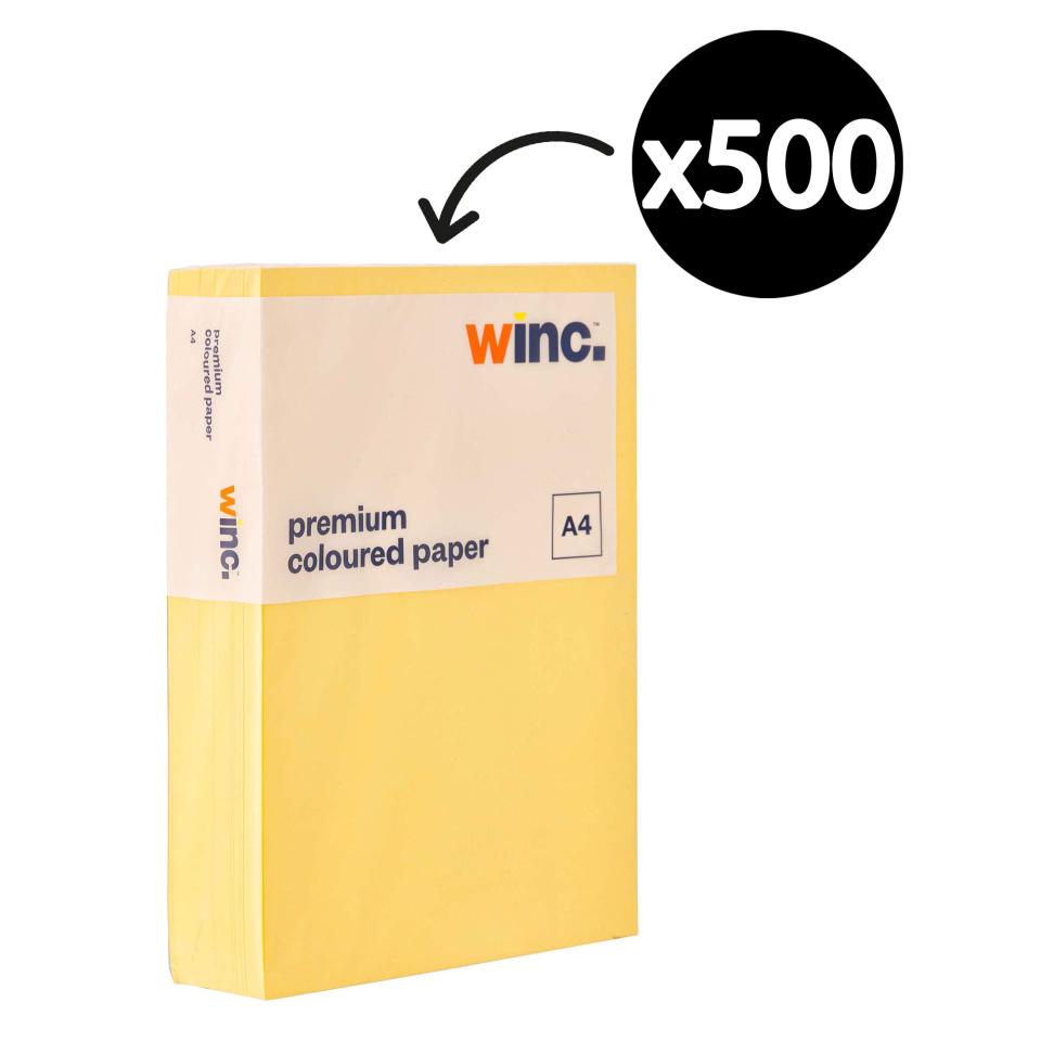 Winc Premium Coloured Copy Paper A4 80gsm Gold Ream 500