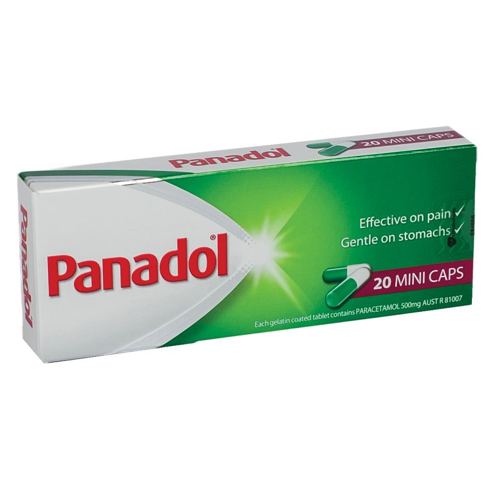 Panadol Paracetamol Pain Relief Mini Caps Pack 20