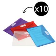 Marbig Envelope Button A4 Assorted Pack 10