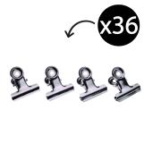 Esselte Bulldog Clips 63mm Chrome Box 36