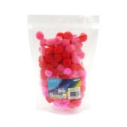 Arbee Pom Poms Red Pink 250 Pieces