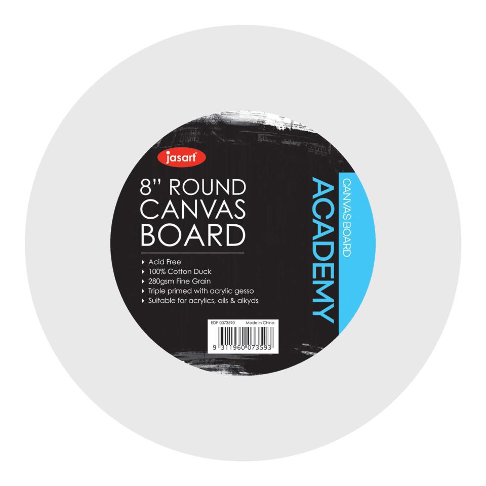 Jasart Academy Round Canvas Board 8 Inch White Image