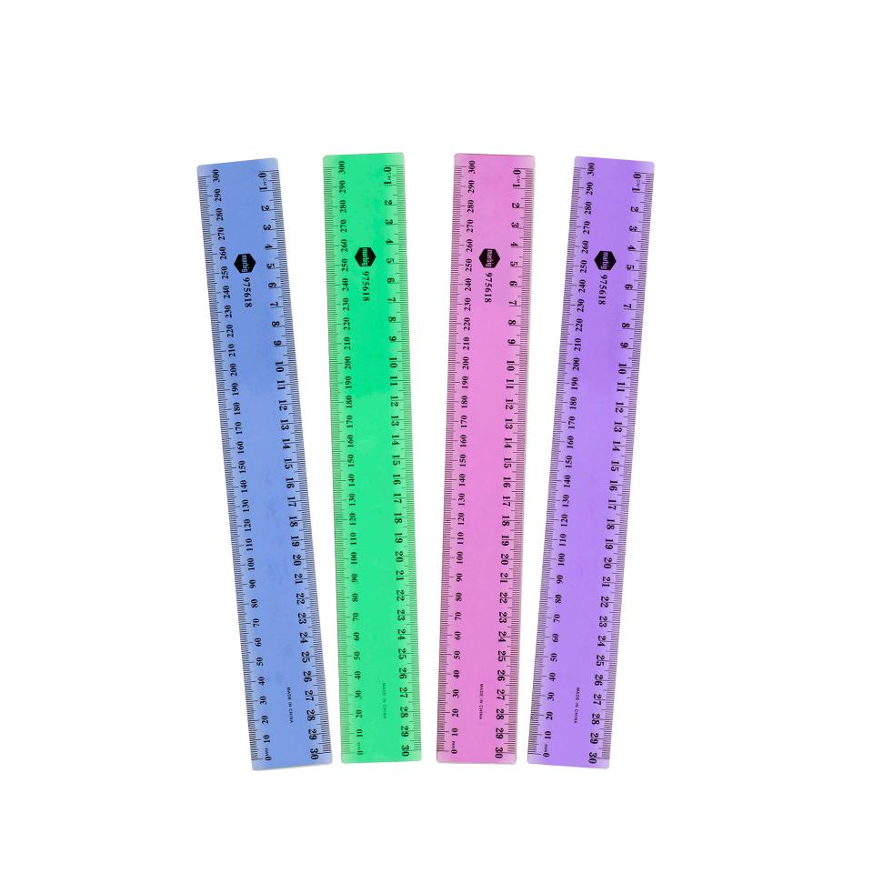 Marbig Ruler 30cm Metric Fluorescent Assorted Colours Each