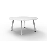 Rapidline Eternity Round Coffee Table Natural White with White Satin Base - 900dia