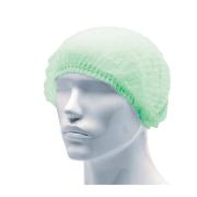 Disposable Crimped Mob Cap 21' PP Green Pack 100