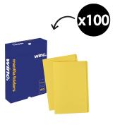 Winc Manilla Folder Foolscap Yellow Box 100