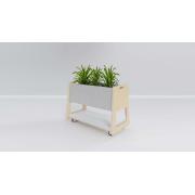 100 Acre Mobile Planter 900 W X 500 D X 650mm H Natural Timber With Light Grey Woven Image Pet