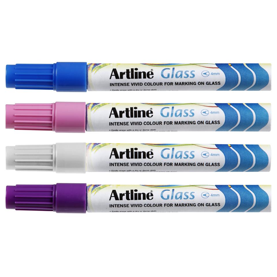 Artline Glass Marker Bullet Tip Mm Assorted Colours Box Winc