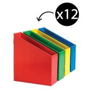 Officemax A4 Magazine/File Holder 270 x 170 x 250mm Assorted Bright Colours Pack 12
