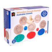 Educational Colours Wooden Dough Stamps Australian Animals Set Of 6