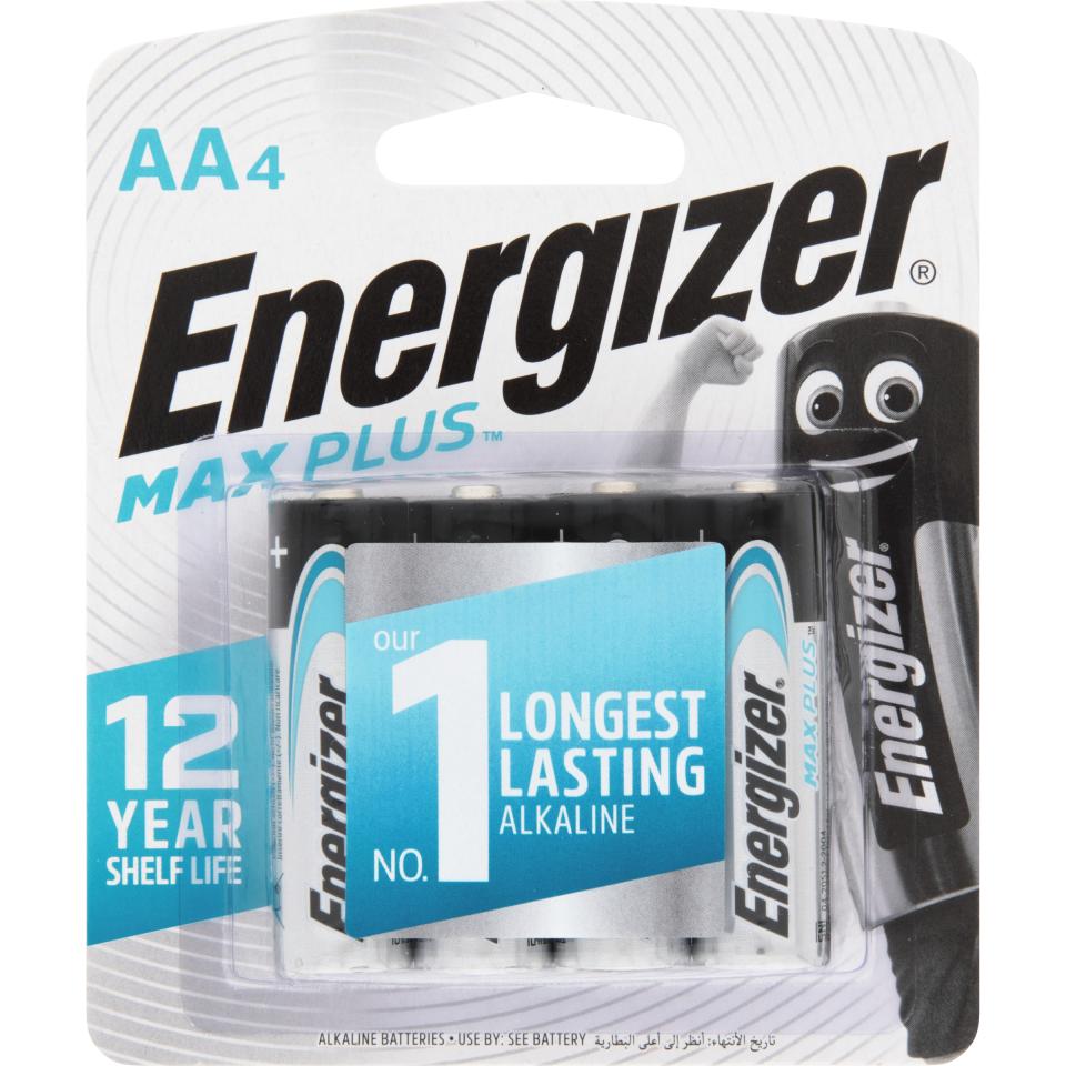 Energizer Max Plus 1.5V Alkaline AA Battery Pack 4