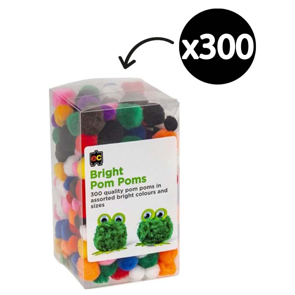 Educational Colours Pom Poms Brights Packet 300 Image
