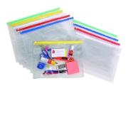Marbig Document Case Ziplock Clear A4 Assorted Colours