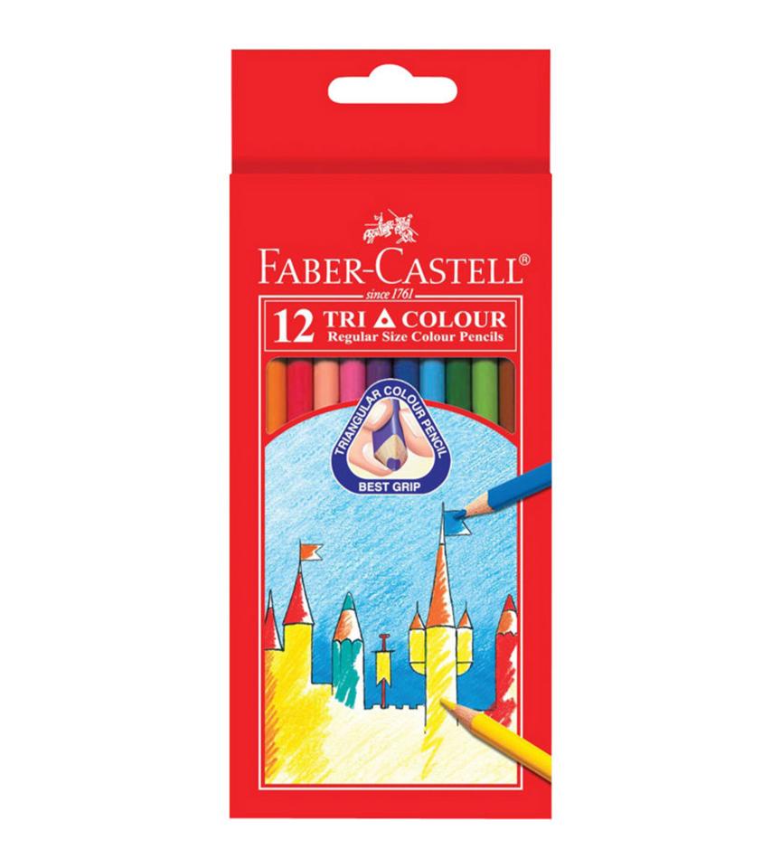 FaberCastell Triangular Coloured Pencils Packet 12 Winc