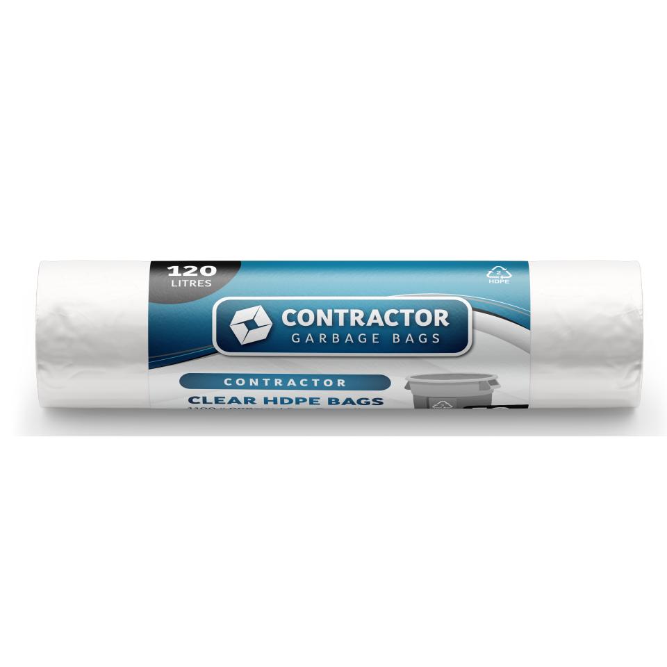 Austar Contractor Bin Liners Clear Hdpe 120lt Roll 50 Carton 200 Winc