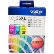 Brother LC135XLCL-3PK 3 Colour Ink Cartridges - 3-Pack